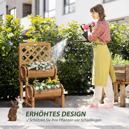 Garden raised bed with trellis, yellow, 45x45x80 cm