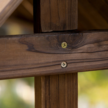 Önskebrunn Flower box with roof and trellis, brown wood