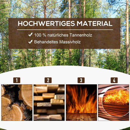 Hölzerner Blumenkasten – 120x53x55 cm, Fassungsvermögen 50 kg