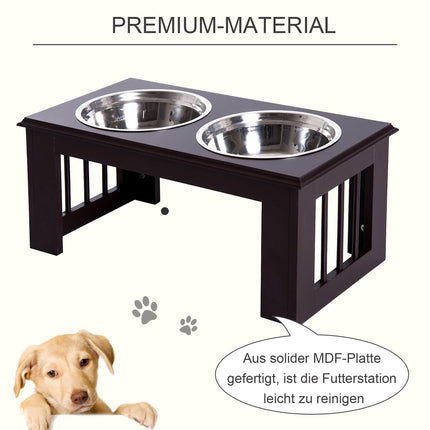 Raised Dog Bowl Stand - Stainless Steel, 23""x12""x10""