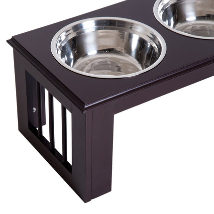 Raised Dog Bowl Stand - Stainless Steel, 23""x12""x10""