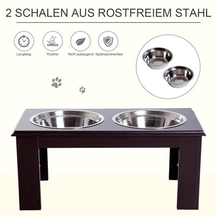 Raised Dog Bowl Stand - Stainless Steel, 23""x12""x10""
