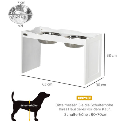 Erhöhter Hundenapf für große Hunde, 2 x 2L Edelstahl