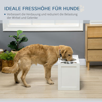 Erhöhter Hundenapf für große Hunde, 2 x 2L Edelstahl