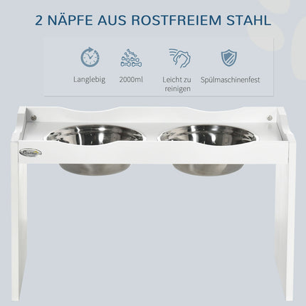 Erhöhter Hundenapf für große Hunde, 2 x 2L Edelstahl