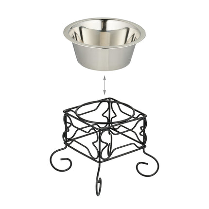 Raised Dog Bowl Stand, 700ml Stainless Steel
