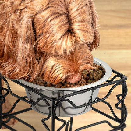 Raised Dog Bowl Stand, 700ml Stainless Steel