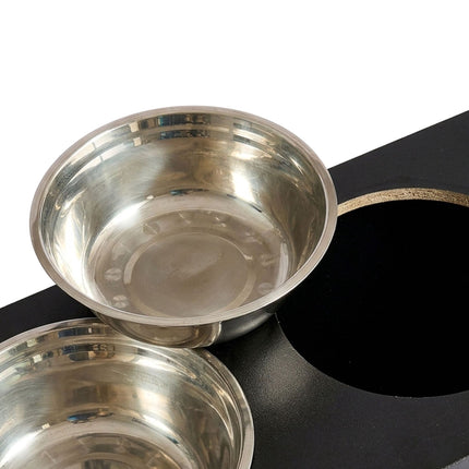 Raised Dog Feeder with Storage, Black – Large Breeds