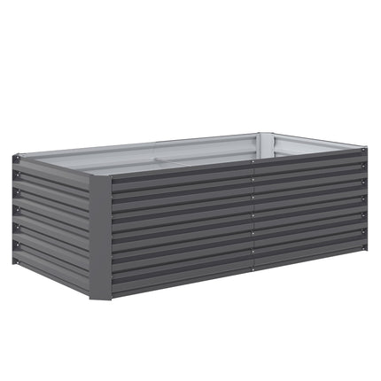 Raised Garden Bed, 180x90x57.5 cm, Galvanized Steel