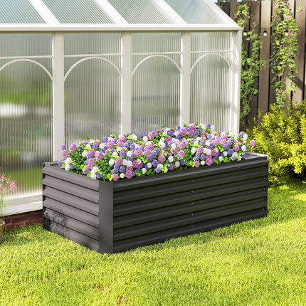 Raised Garden Bed, 180x90x57.5 cm, Galvanized Steel