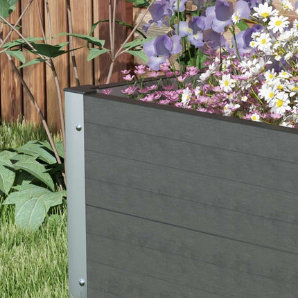 Raised Garden Bed 60 x 60 x 30 cm, Open Bottom, Weatherproof, Dark Grey