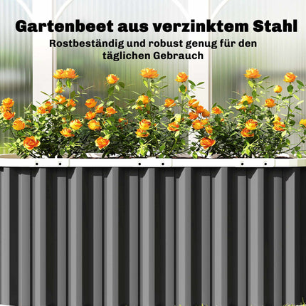 Hochbeet, 61 cm tief, verzinkter Stahl