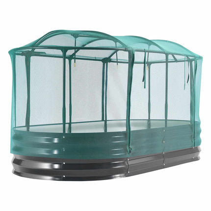 Raised Garden Bed 6x3x1 ft, Self-Watering, Mesh Cover