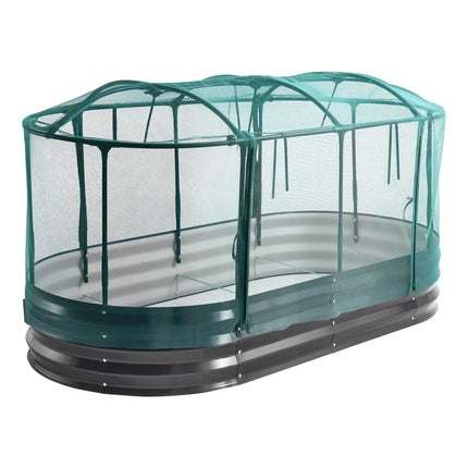 Raised Garden Bed 6x3x1 ft, Self-Watering, Mesh Cover