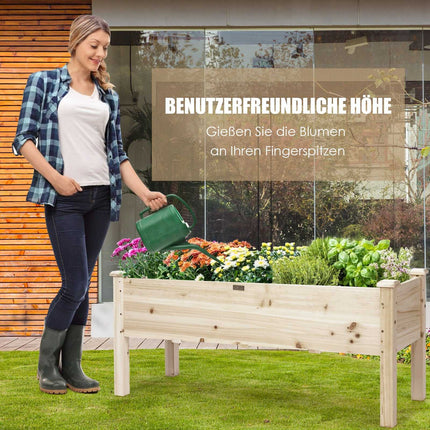 Hochbeet, Zedernholz, 120x43,5x51 cm, 5 Drainagelöcher