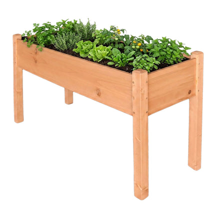 Hochbeet, Balkon-Pflanzgefäß aus Tannenholz mit Folie