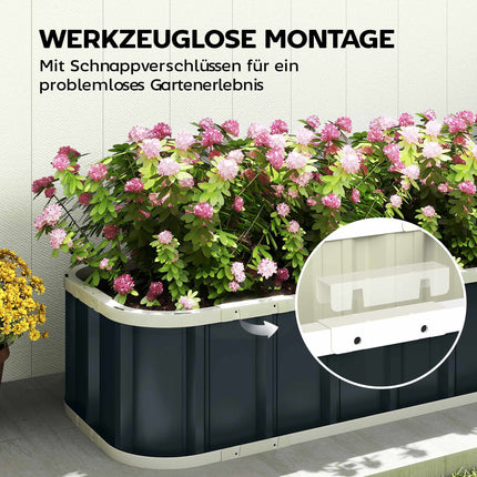 Hochbeet, verzinkter Stahl, 136x52x31 cm