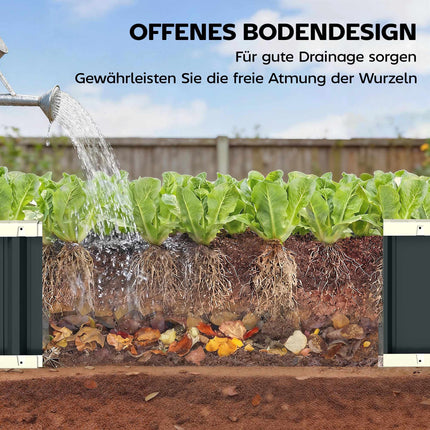 Hochbeet, verzinkter Stahl, 136x52x31 cm