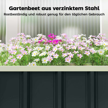 Hochbeet, verzinkter Stahl, 136x52x31 cm