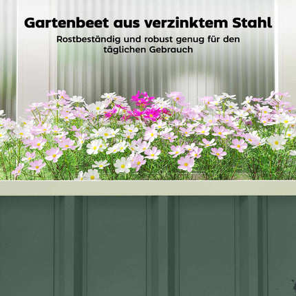 Hochbeet, verzinkter Stahl, Hellgrün, 136x52x31 cm
