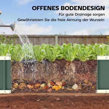 Hochbeet, verzinkter Stahl, Hellgrün, 136x52x31 cm