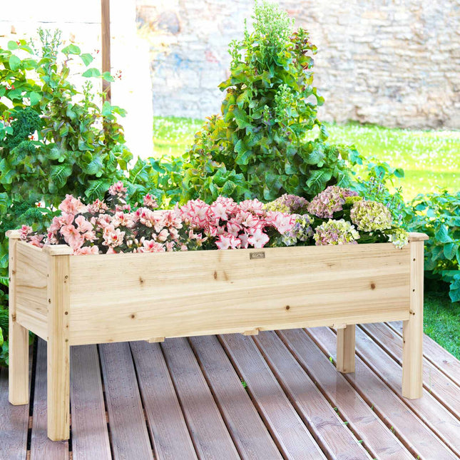 Hochbeet mit Standfuß, Tannenholz, 120 cm