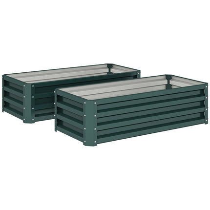 Hochbeet-Set, Metall, offener Boden, 110x50x30cm