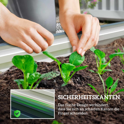 Hochbeet-Set, Metall, offener Boden, 110x50x30cm