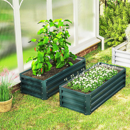 Hochbeet-Set, Metall, offener Boden, 110x50x30cm