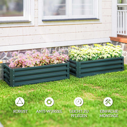 Hochbeet-Set, Metall, offener Boden, 110x50x30cm