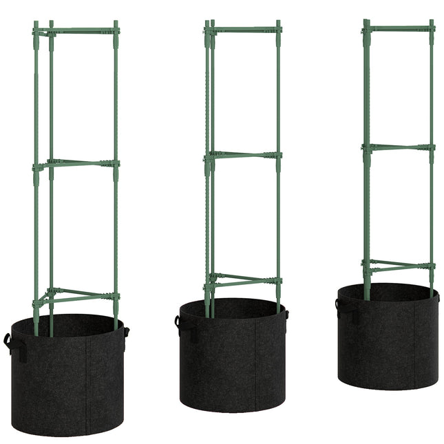 Hochbeet-Set mit Spalier, 3er-Pack, 83,7 l, 35x35x120 cm