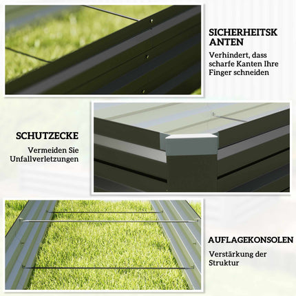 Raised Garden Bed, Weather-Resistant, Open Bottom, 240x60x30 cm
