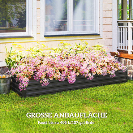 Raised Garden Bed, Weather-Resistant, Open Bottom, 240x60x30 cm