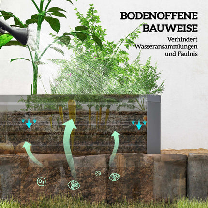Raised Garden Bed, Weather-Resistant, Open Bottom, 240x60x30 cm