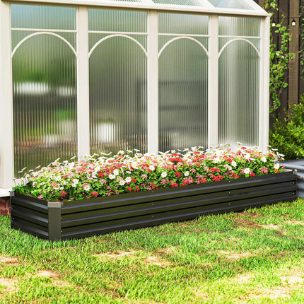 Raised Garden Bed, Weather-Resistant, Open Bottom, 240x60x30 cm