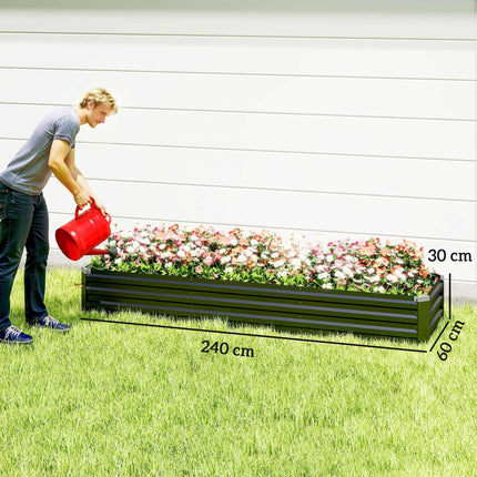 Raised Garden Bed, Weather-Resistant, Open Bottom, 240x60x30 cm