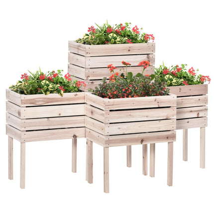 Hochbeet, wetterfestes Massivholz, 50x30x60 cm