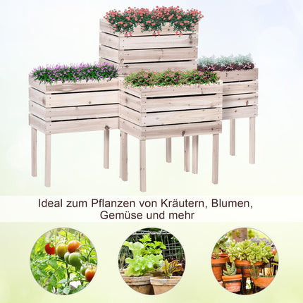 Hochbeet, wetterfestes Massivholz, 50x30x60 cm