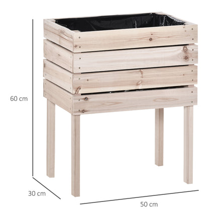 Hochbeet, wetterfestes Massivholz, 50x30x60 cm