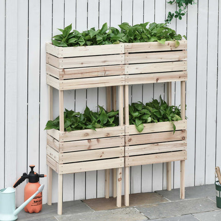 Hochbeet, wetterfestes Massivholz, 50x30x60 cm