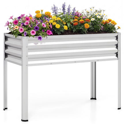 Hochbeet mit Beinen, Metall-Pflanzgefäß 44x22x32