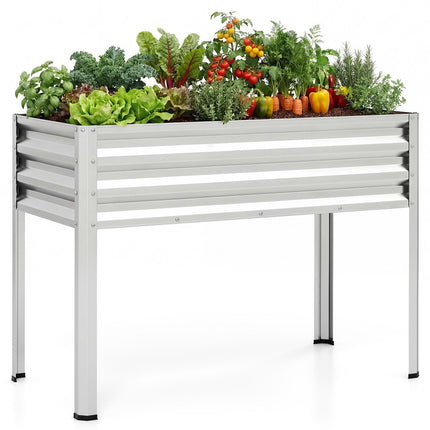 Hochbeet mit Beinen, Metall-Pflanzgefäß 44x22x32