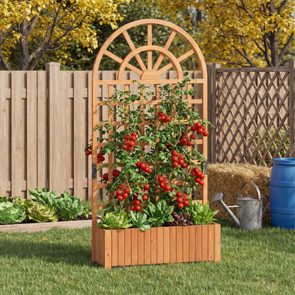 Erhöhtes Gartenbeet mit Spalier, 180 cm Tannenholz