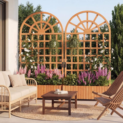 Erhöhtes Gartenbeet mit Spalier, 180 cm Tannenholz