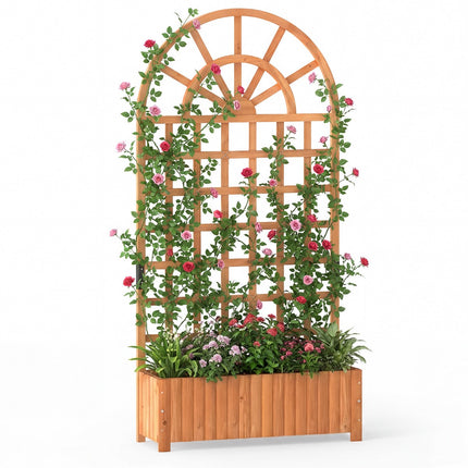 Erhöhtes Gartenbeet mit Spalier, 180 cm Tannenholz