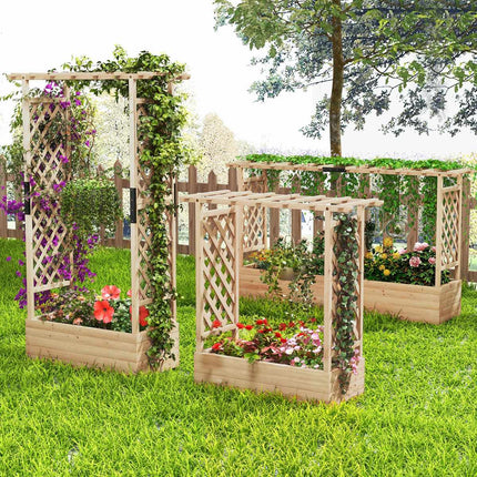 Erhöhtes Gartenbeet mit Spalier und Überdachung, 200 cm