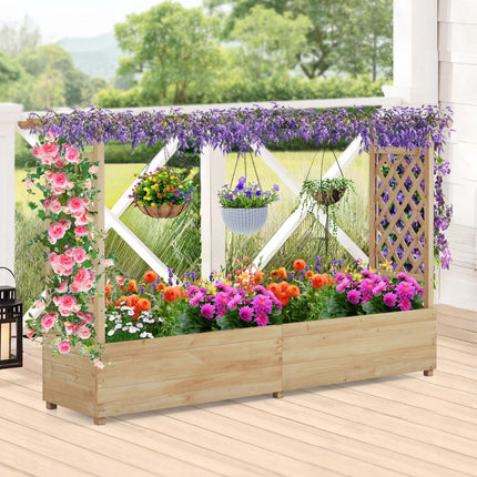 Erhöhtes Gartenbeet mit Spalier und Überdachung, 200 cm