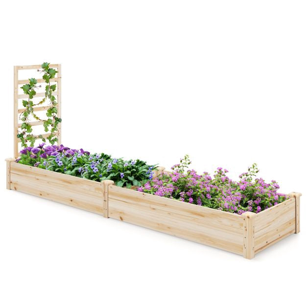 Hochbeet mit Spalier, Tannenholz, 235x63x102cm
