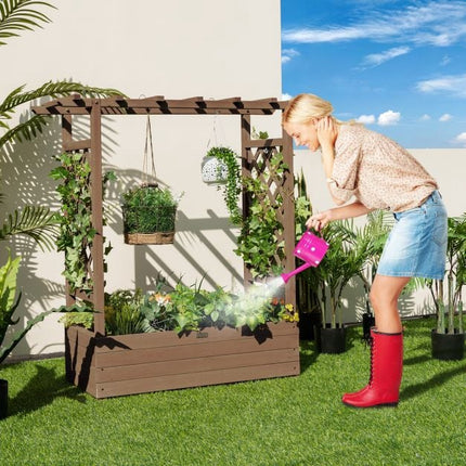 Hochbeet mit Rankhilfe und Überdachung, Tannenholz