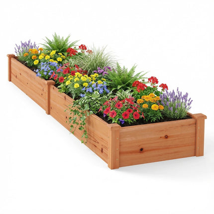Hochbeet, Holz, 240x60x25 cm, Offener Boden